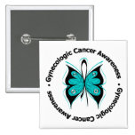 Gynecologic Cancer Awareness Butterfly Ribbon buttons