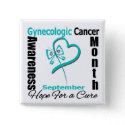 Gynecologic Cancer Awareness Month Butterfly Heart button
