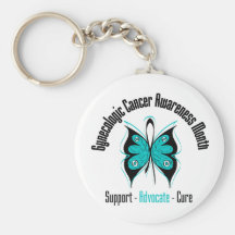 Gynecologic Cancer Awareness Month Butterfly v2 Key Chain