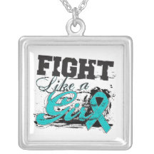 Gynecologic Cancer Fight Like A Girl Distressed Necklaces