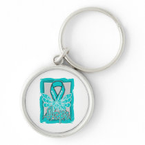 Gynecologic Cancer Hope Butterfly Portrait Key Chains
