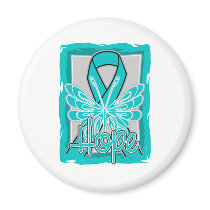 Gynecologic Cancer Hope Butterfly Portrait Fridge Magnet