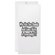 Gynecologist Joke...Two Thumbs rack cards
