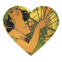 Gypsies Goddess Artwork Heart Sticker