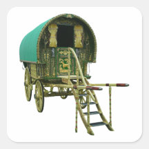 Gypsy bowtop caravan square stickers