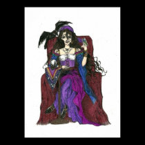 Gypsy Fortune Teller and Crow Poster posters