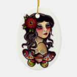gypsy girl with butterfly ornament