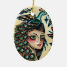 gypsy peacock christmas tree ornament
