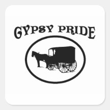 Gypsy Pride Black & White Caravan Sticker