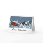 Gypsy Vanner Horse Merry Christmas Greeting Card
