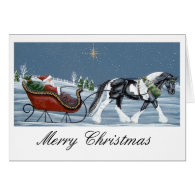 Gypsy Vanner Horse Merry Christmas Greeting Card