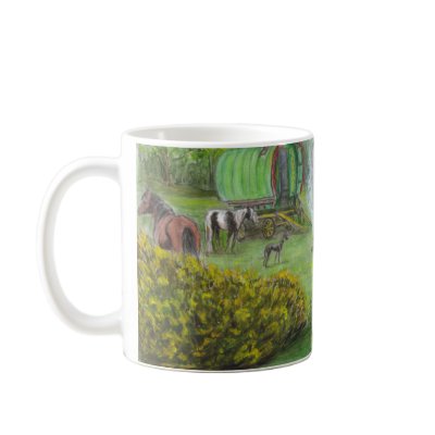 Gypsy wagons and horses coffee mugs by tipijean