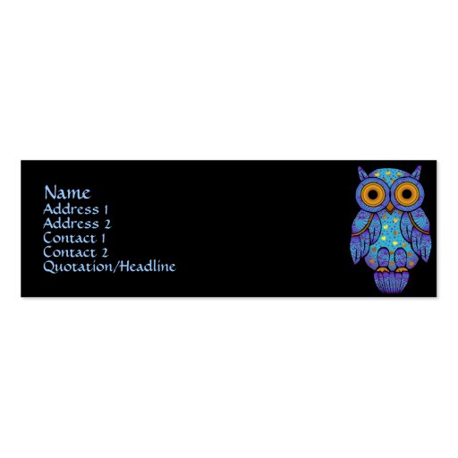 H00t Owl Profile Cards Business Cards (front side)