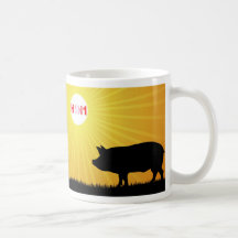 H1N1 Swine Flu Pig Sunrise Coffee Mug