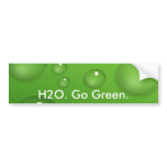 H2O. Go Green. Bumper Stickers