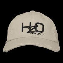 H2OChurch.tv - Distressed Denim Embroidered Hat embroidered hats