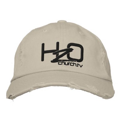 H2OChurch.tv - Distressed Denim Embroidered Hat by h2ochurch