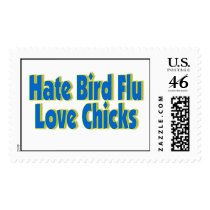 H5N1 Hate Bird Flu Love Chicks postage