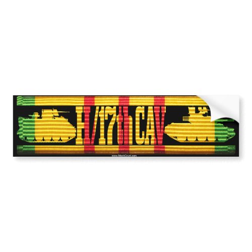 H/17th Cav Track & Tank Bumper Sticker bumpersticker