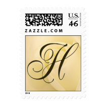H - Custom Monogram Postage White Rose postage by aslentz H - Custom Monogram Postage White Rose postage