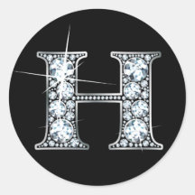 "H" Diamond Bling Sticker