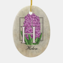 H for Hyacinths Flower Monogram ornaments