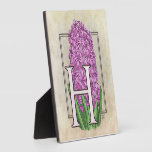 H for Hyacinths Flower Monogram Photo Plaque
