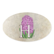 H for Hyacinths Flower Monogram stickers