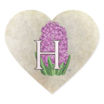 H for Hyacinths Flower Monogram stickers