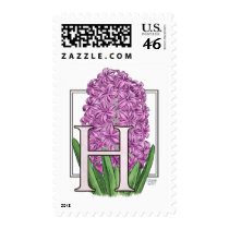 H for Hyacinths Monogram Flower Postage postage