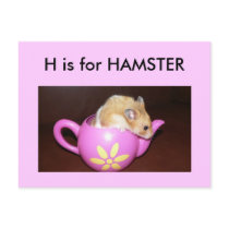 "H" is for Hamster Alphabet Flashcard postcards by Regella "H" is for Hamster Alphabet Flashcard postcards