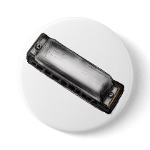 H is for Harmonica Pinback Button