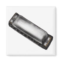 H is for Harmonica Fridge Magnet
