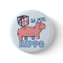 H is for Hippo Button by PatchworkPals H is for Hippo Button