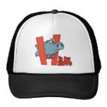 H is for hippo funny alphabet cartoon hat