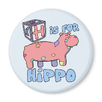 H is for Hippo Magnet by PatchworkPals H is for Hippo Magnet