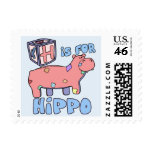H is for Hippo Postage Stamps