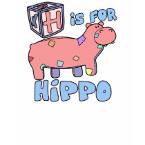 H is for Hippo Toddler T-Shirt (White Outline)