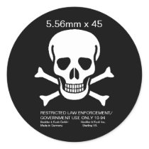 H&K 5.56mm x 45 Skull Sticker by gbpackers202 H&K 5.56mm x 45 Skull Sticker