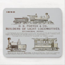 H K Porter & Company Railroad Locomotives 1890 mousepads by stanrail H K Porter & Company Railroad Locomotives 1890 mousepads