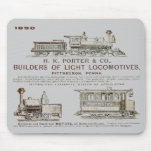 H K Porter &amp; Company Railroad Locomotives 1890 Mouse Pads