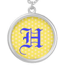 H LETTER ON HONEYCOMB PENDANT