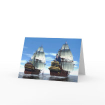 H M S Prince William and Escort Greeting Card