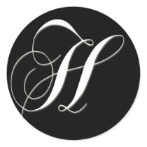 H monogram - elegant black and white stickers by aslentz H monogram - elegant black and white stickers