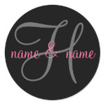 "H" monogram label - personalize names Sticker