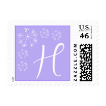 H Monogram (Violet Purple Dill Flower) Stamp