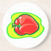 Habanero de la pimienta en el amarillo brillante g posavasos manualidades