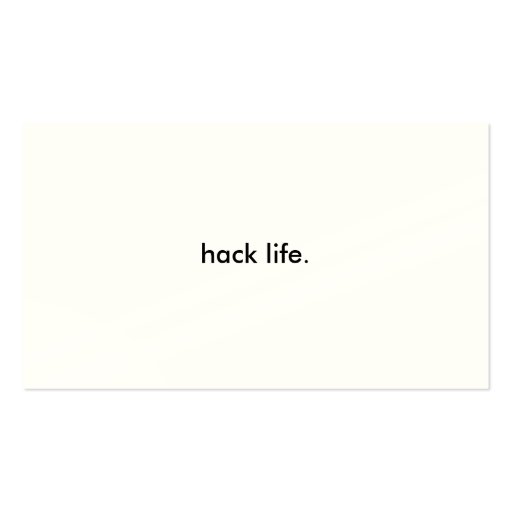 Hacker Emblem/hack life. Business Card Template (back side)