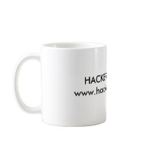 HACKER FOR JESUS black letter coffee mug