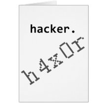 Hacker h4x0r greeting cards
